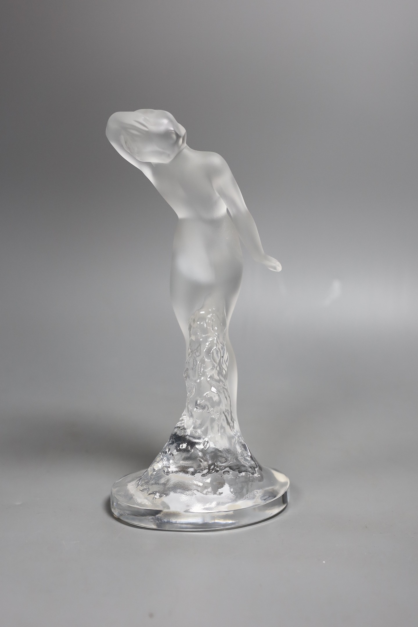 A Lalique model of a nude, boxed, 23.5cms high